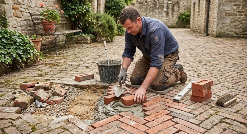 Brick Flatwork Repair in Salado, TX