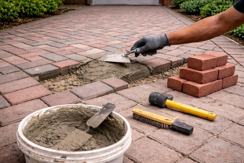 Brick Flatwork Repair in Troy, TX