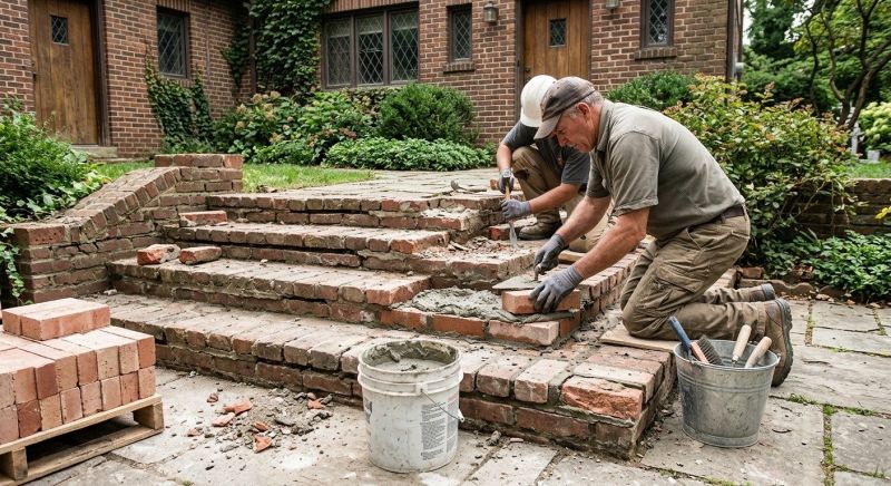 Brick Stairs Repair in Temple, TX