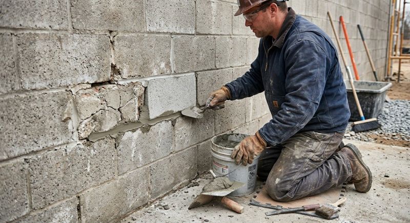 Cinder Block Wall Repair in Belton, TX