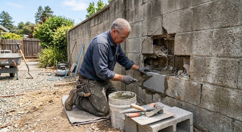 Stone Wall Repair in Jarrell, TX